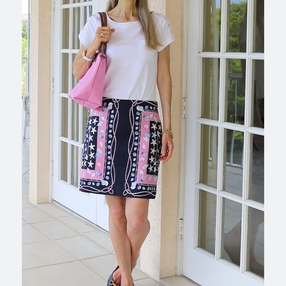 Talbots Dresses & Skirts - Talbots Sea Shell Skirt size 8 petite EUC lined textured coastal beach